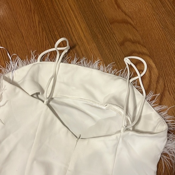 NWT Anthropologie Elliatt Ivory Feather Trim MIDI in Size Large - Picture 17 of 17